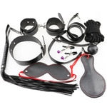 SM Sexy Erotic Suit Adult Sex Toys Goods Leather Handcuff Bondage Kit Suit Ball Whip Kit Bondage Set Couple for Fun Games