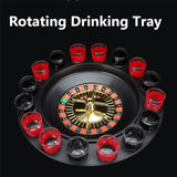 16 Shot Glass Deluxe Spinning Roulette Poker Chips Drinking Game Set