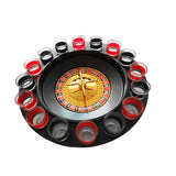 16 Shot Glass Deluxe Spinning Roulette Poker Chips Drinking Game Set