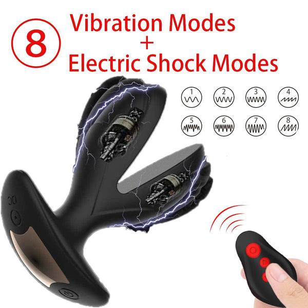 Rechargeable Vibrating Anal Expansion Plug With Electric Shock Pulse