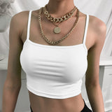 Sexy White Crop Top Sleeveless Wrapping Tank Tube Tops